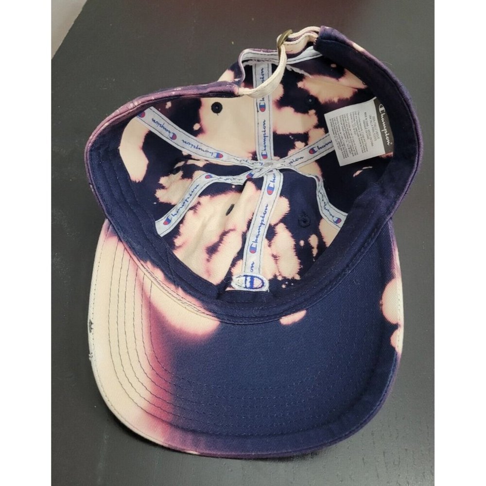 Champion Strap Back Hat Cap Adjustable Blue Pink White Tie Dye Adult Acid Wash - Picture 4 of 4